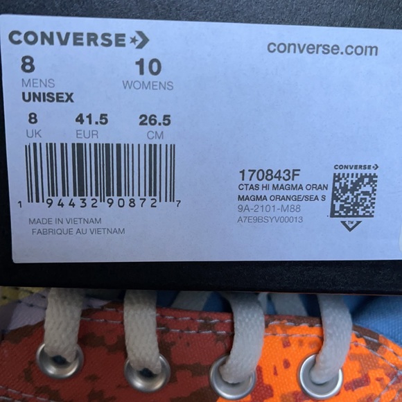 Converse Ctas Hi Magma Orange/Sea MENS - Picture 16 of 16